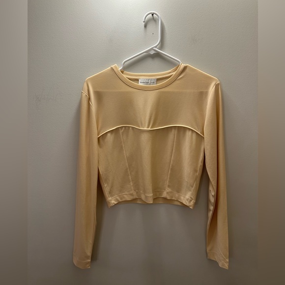 1-01 Babaton Aritzia Artemis Long Sleeve Bustier Top - Picture 7 of 11